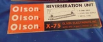 Vtg Nos Olson Reverberation Unit X-75 8OHM Input 3,000 Output Electronic. Fixed Price $39.99.