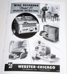 Webster Chicago 78 Wire Recorder Owners Manual Reprint. Fixed Price $7.99.