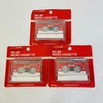 3 Vtg Realistic MC-60 Micro Cassette Tapes 1.5X2.25 Cat. No. 44-640B Newsealed. Fixed Price $16.00.