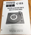 Bsr C123 Turntable Service Manual - Original. Fixed Price $9.50.