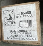 C-line #65050 Cleer Adheer 24 X600" Ga Clear Laminating Film. Fixed Price $14.97.