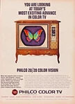 Vintage Print Ad 1964 Philco 20/20 Color Vision Tv Butterfly Screen. Fixed Price $9.25.