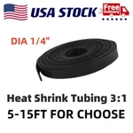 10/15FT Black Heat Shrink Tubing Wire Wrap Marine Tuner Cable Sleeves (1/4" Dia). Fixed Price $15.78.