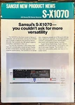 Sansui S-X1070 Receiver Spec Sheet Brochure *original*. Fixed Price $14.97.
