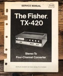 Fisher TX-420 Receiver Service Manual *original*. Fixed Price $19.97.