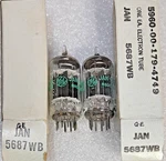 Pair Jan 5687WB Ge Nos Black Plate/support Rods Vacuum Tubes, TV-7D Tested. Fixed Price $49.95.
