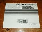 Jvc KD-A3 A/b/c/e/j/u Stereo Cassette Deck Instruction Book. Fixed Price $23.50.