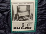1959 Print Ad New Philco Swivel Screen Consolette Tv. Fixed Price $14.50.