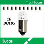 10 X Lucas LLB233 BA9S 12V 4W Motorcycle / Car Side Light Clear Bulbs. Fixed Price $5.09.