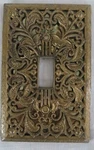 Nos -vintage Filigree Antique-brass Wall Cover One Toggle Switch Plate. Fixed Price $9.49.