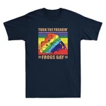 Turn The Freakin' Frogs Gay Funny Meme Lgbt Pride Quote Vintage Men's T-shirt. Fixed Price $16.99.