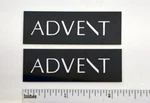 Advent Speaker Badge Logo Without Border Emblem Pair Custom Made Aluminum. Fixed Price $9.95.