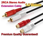 2RCA Red White Female Socket Speaker Extension Cable Audio Sound Lead 1.8M. Fixed Price $9.24.