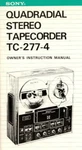 Vtg Sony Quadradial Stereo Tapecorder TC-277-4 Instruction Manual Reel To. Fixed Price $149.99.