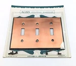 Nos! Mcm Vintage Steel Triple Toggle Switch Plate Cover Antique Copper Acorn. Fixed Price $15.99.