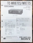 Sony TC-WR87ES TC-WR775 Cassette Service Manual *original*. Fixed Price $19.97.