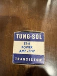 Tung-sol ET-6 Power Amp-pnp Transistor Nos Nib. Fixed Price $10.99.
