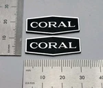 Coral Speaker Badge Logo Emblem Premium Silver Pair With Self Stick Adhesive. Fixed Price $12.00.