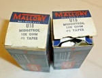 Two Vintage Mallory U18 Midgetrol Potentiometers Original Box. Untested. Fixed Price $10.00.