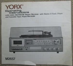 Yorx M2657 Am/fm Receiver 8-TRACK Cassette & Turntable Operating Instructions. Fixed Price $5.99.