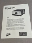 Original 1970S Crown M600 M2000 Power Amplifier Advertising Spec Sheet!. Fixed Price $19.99.