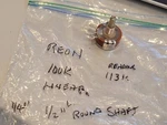 Nos Reon 100KK Linear Potentiometer 1/4" Shaft 1/2" Long Reading 113K. Fixed Price $10.00.