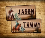 Custom Western Cowboy Cowgirl License Plate Horse And Name Guy Cowtown. Fixed Price $19.25.