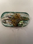 Vintage Handcrafted Custom Made Green Belt Buckle By Johnny Polk Signed. Fixed Price $27.00.