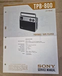 Sony TPB-800 Portable Tape Player Service Manual Original. Fixed Price $12.95.