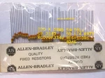 50 Allen Bradley Carbon Comp Resistors 330K 1/4W 5%. Fixed Price $12.99.