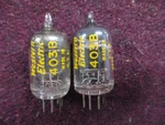 Matched Pair Western Electric 403B (JW-6AK5) Tubes. Amplitrex Test 82% & Gm. Fixed Price $44.00.