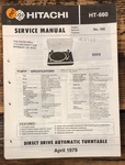 Hitachi HT-660 Record Player / Turntable Service Manual *original*. Fixed Price $19.97.
