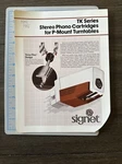 Signet Tk Stereo Phono P-mount Turntable Cartridge Dealer Spec Sheet. Fixed Price $24.99.