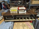 Vintage Woodgrain Electrophonic Model T-4200 Japan 8-TRACK Player Stereo System. Fixed Price $125.00.