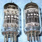 2 Ge 5-STAR 5687WA/WB Vacuum Tubes Black Plate Twin Triodes For Audionote Amps. Fixed Price $24.00.
