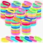 Shappy 50 Pcs Glow In The Dark Rubber Bracelets Neon Silicone Colorful. Fixed Price $17.30.