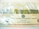 25 Allen Bradley Carbon Comp Resistors 270 Ohm 1 Watt 5%. Fixed Price $14.99.