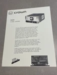 Original 1970S Crown M600 Power Amplifier Advertising Spec Sheet!. Fixed Price $19.99.
