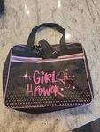 Girl Power Cosmetic Sample Bag With Handles Shoulder Strap Lg Many Compart. Fixed Price $27.93.