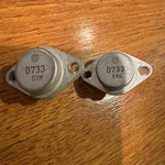 Sanyo 2SD733 Npn Output Transistors - Originals, Not Knock Offs (pair). Fixed Price $24.95.