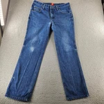 Wrangler Jeans Mens 36X32 Blue Slim Fit Straight Leg Western Cowboy Rancher. Fixed Price $25.88.