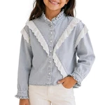 Nwt Girls Western Denim Ruffle Lace Shirt Size 7/8 Pearl Button Boutique. Fixed Price $20.80.