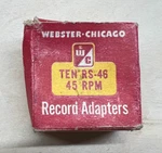 Vtg 10 RS-46 Webster Chicago Metal Adapters For 45 Rpm Records Org Box. Fixed Price $8.00.