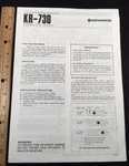 Kenwood KR-730 Stereo Receiver "original" Owners Manual KR730. Fixed Price $14.95.