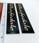 Wharfedale Custom Aluminum Speaker Badge Pair. Fixed Price $9.95.