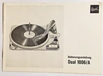 Vintage Dual 1006/A Turntable Instruction Manual Shipping From Canada. Fixed Price $14.00.