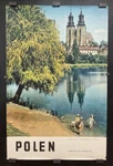 Original Vintage Travel Poster Visit Poland Castle Lake Gniezno Church. Fixed Price $295.00.