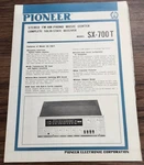Pioneer SX-700T Receiver Service Manual Original. Fixed Price $9.55.