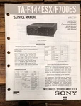 Sony TA-F444ESX TA-F700ES Amplifier Service Manual *original*. Fixed Price $29.97.