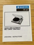 Sanyo Tp X1 Semi Automatic Belt Drive Turntable Operating Instructions Manual. Fixed Price $14.69.